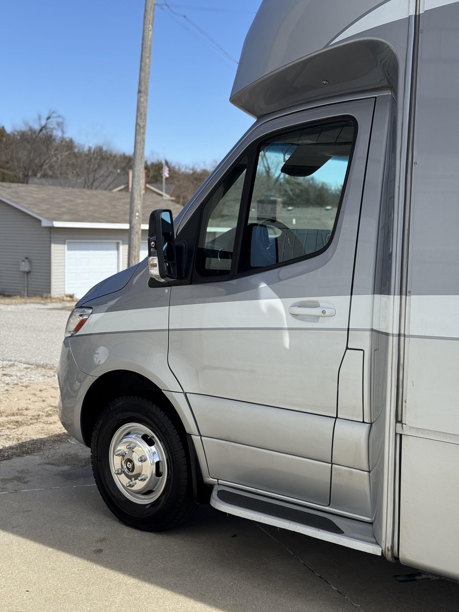 Close-up of RV exterior detailing work by Prima Mobile Detailing