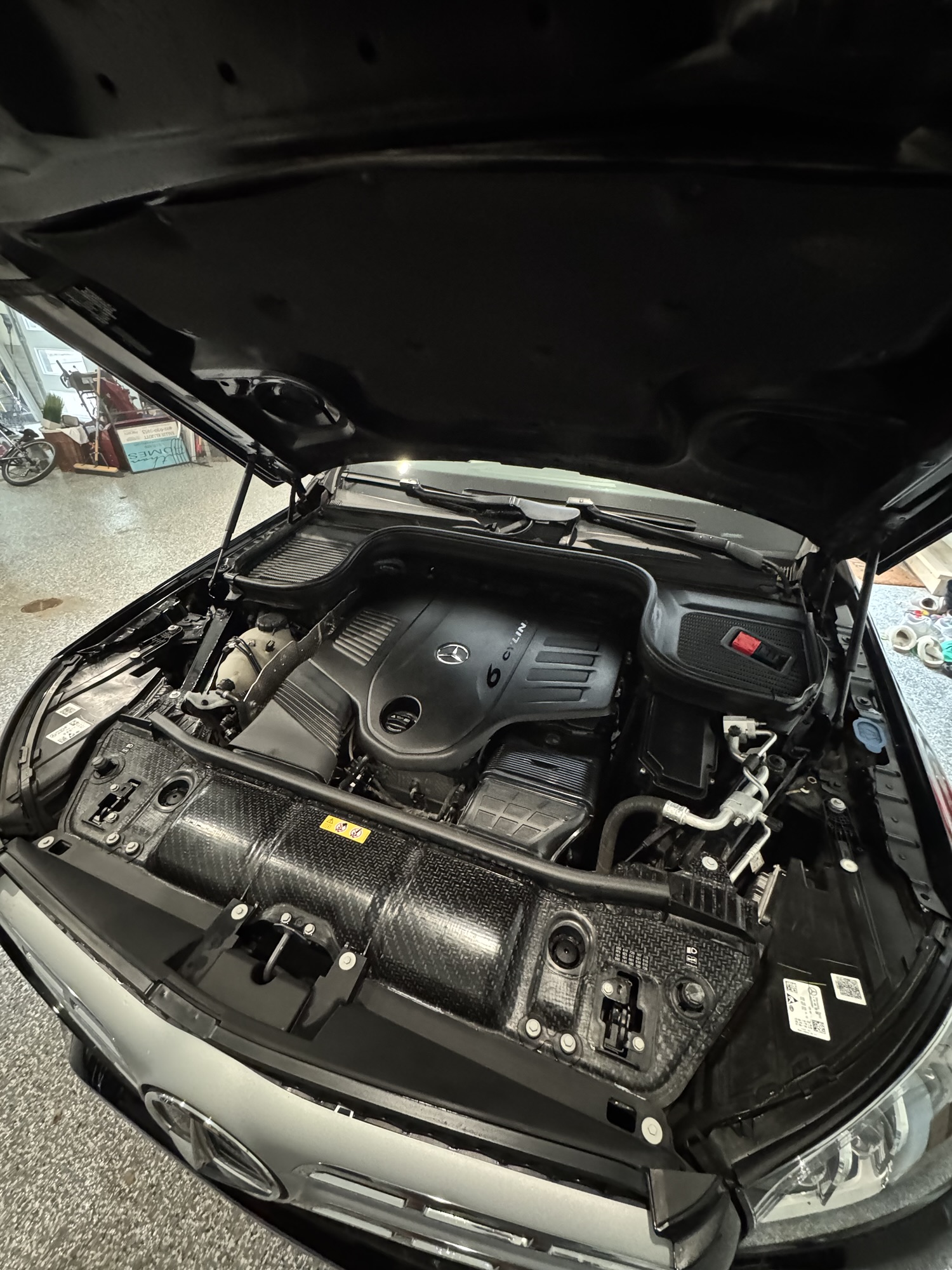 engine bay detail after cleaned
