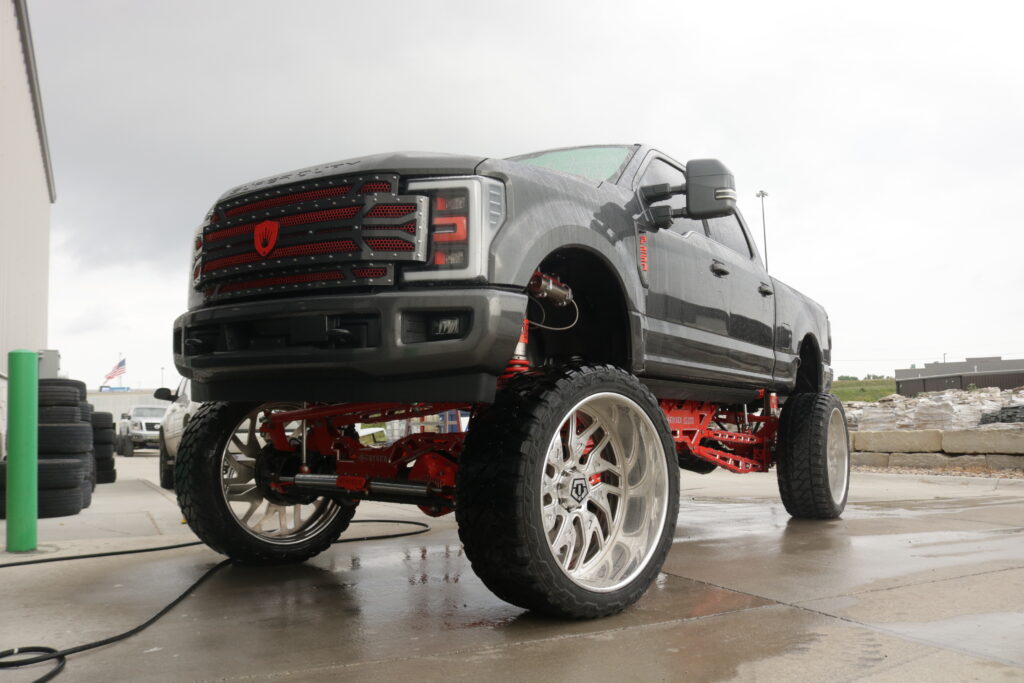 Grey 2018 f-250 lifted with ceramic coating in Elkhorn NE - Prima Detailing